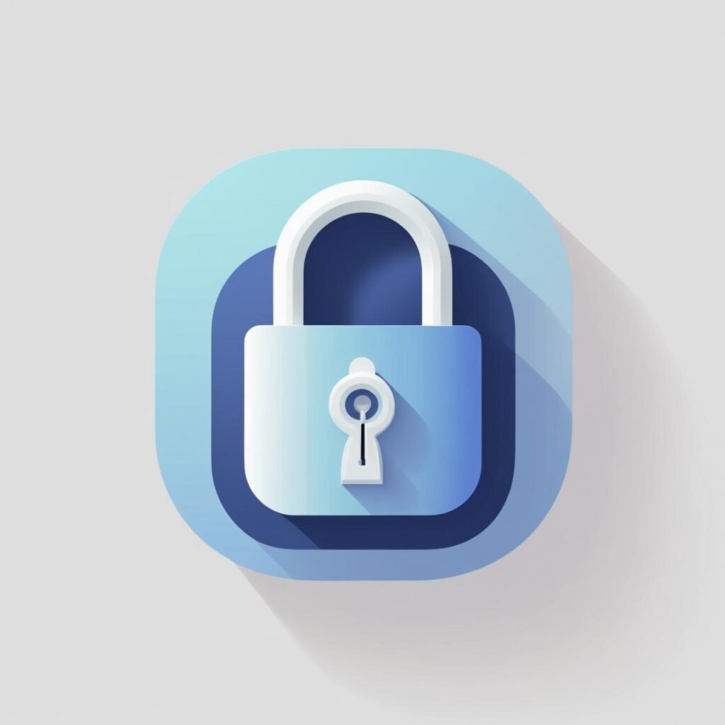 Create a modern, flat-style vector icon for [Strong Password Generator → Lock symbol with a key inside_]. The design should be minimal, clean, and tech-oriented, with rounded edges and soft gradients. Use
